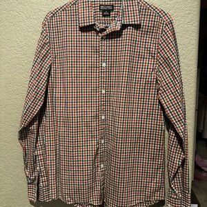 Michael Kors Men's Red and Blue Plaid Shirt